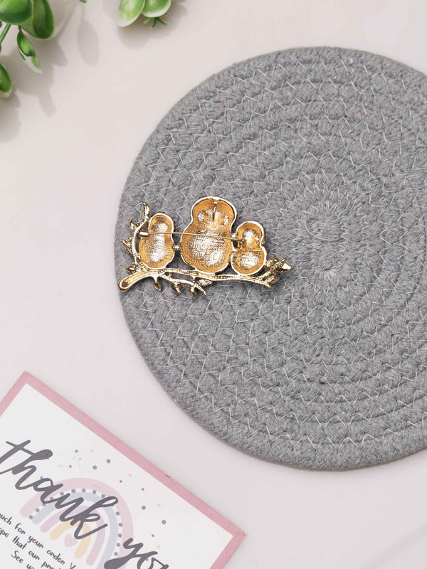 Golden Owl Family Brooch - TOSSIDO