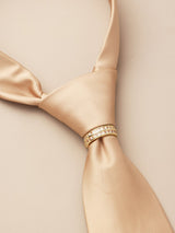 Golden Prism Double Row Crystal Necktie Ring