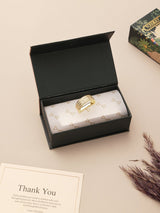 Golden Prism Double Row Crystal Necktie Ring