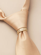 Golden Prism Double Row Crystal Necktie Ring