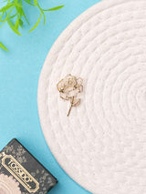 Golden Rose Outline Brooch - TOSSIDO