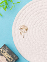 Golden Rose Outline Brooch - TOSSIDO