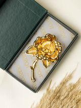 Golden Rose Statement Brooch - TOSSIDO