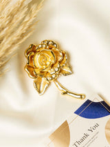 Golden Rose Statement Brooch - TOSSIDO