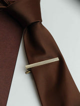 Golden Textured Tie bar - TOSSIDO
