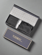 Graphite Grid - Woven Ascot & Pocket Square - TOSSIDO