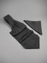 Graphite Grid - Woven Ascot & Pocket Square - TOSSIDO