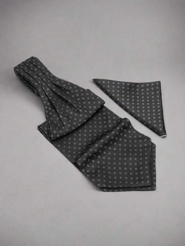 Graphite Grid - Woven Ascot & Pocket Square - TOSSIDO