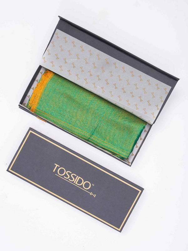 Green and Mustard Reversible Kashmiri Stole - TOSSIDO