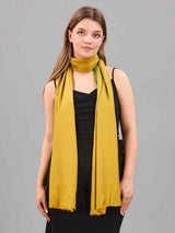 Green and Mustard Reversible Kashmiri Stole - TOSSIDO