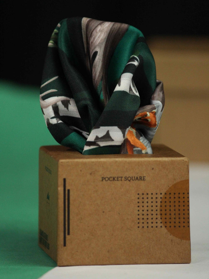 Green Animal Pocket Square - TOSSIDO