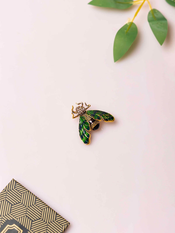 Green Beetle Insect Brooch - TOSSIDO