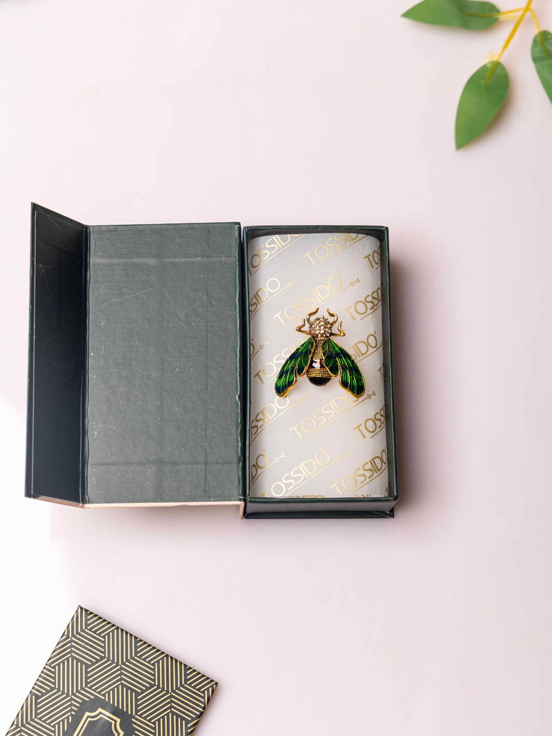 Green Beetle Insect Brooch - TOSSIDO