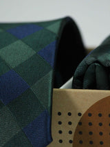 Green Check Necktie & Pocket Square Giftset - TOSSIDO