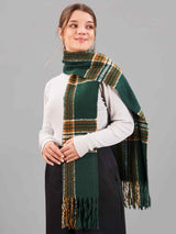 Green Check Woolen Muffler - TOSSIDO