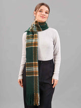 Green Check Woolen Muffler - TOSSIDO