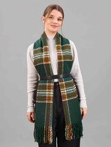 Green Check Woolen Muffler - TOSSIDO