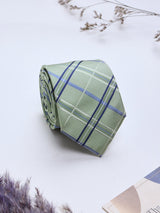 Green Check Woven Necktie - TOSSIDO