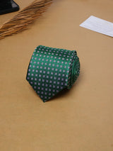 Green Checks Teflon Silk Necktie - TOSSIDO