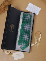 Green Checks Teflon Silk Necktie - TOSSIDO