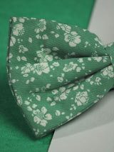 Green Floral Bowtie & Pocket Square Set - TOSSIDO