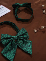 Green Floral Bowtie Set for Men and Dogs - TOSSIDO