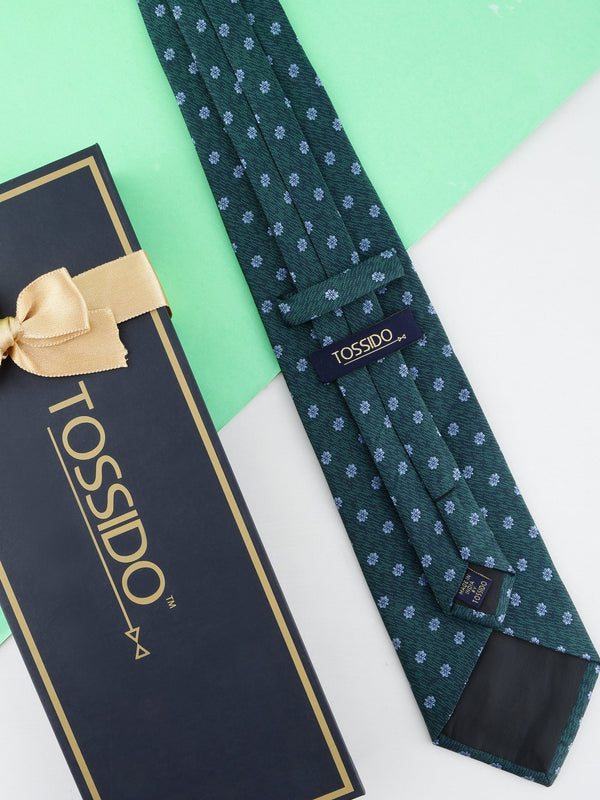 Green Floral Broad Necktie - TOSSIDO