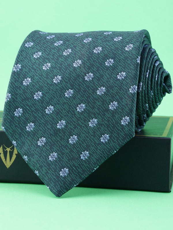 Green Floral Broad Necktie - TOSSIDO