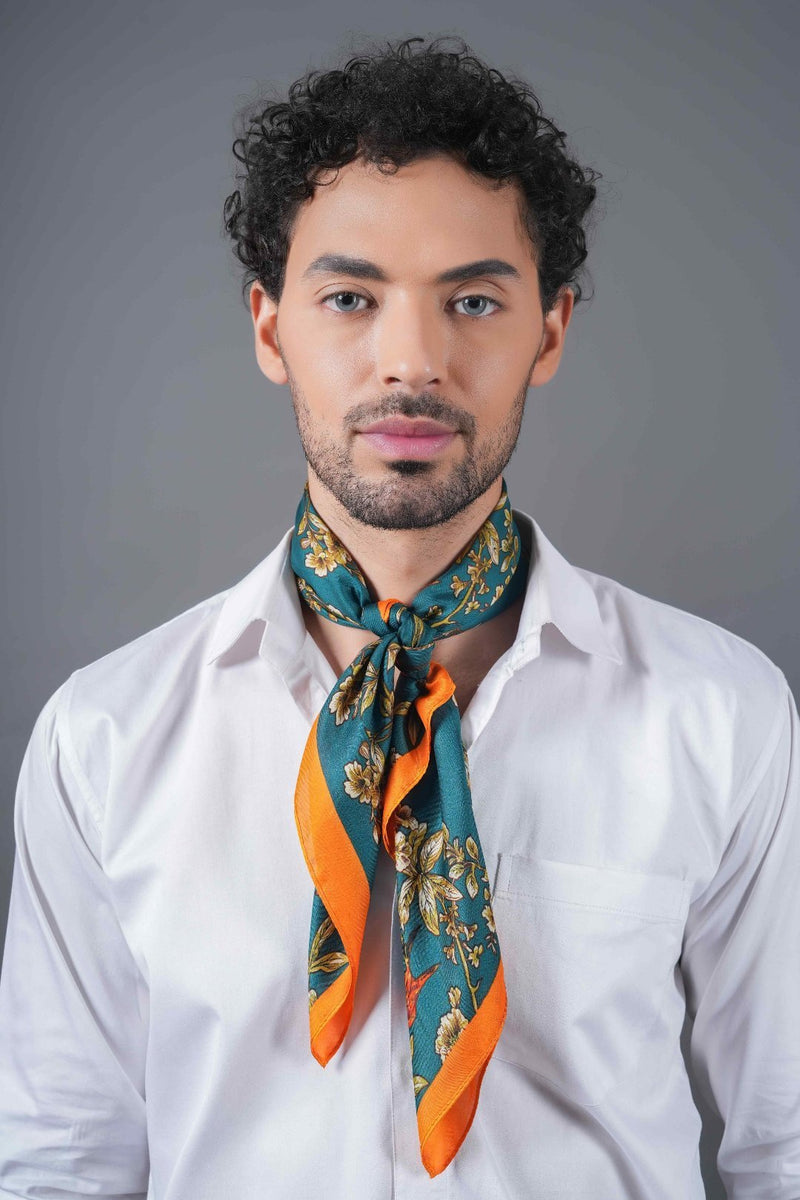 Green Floral Neckerchief - TOSSIDO