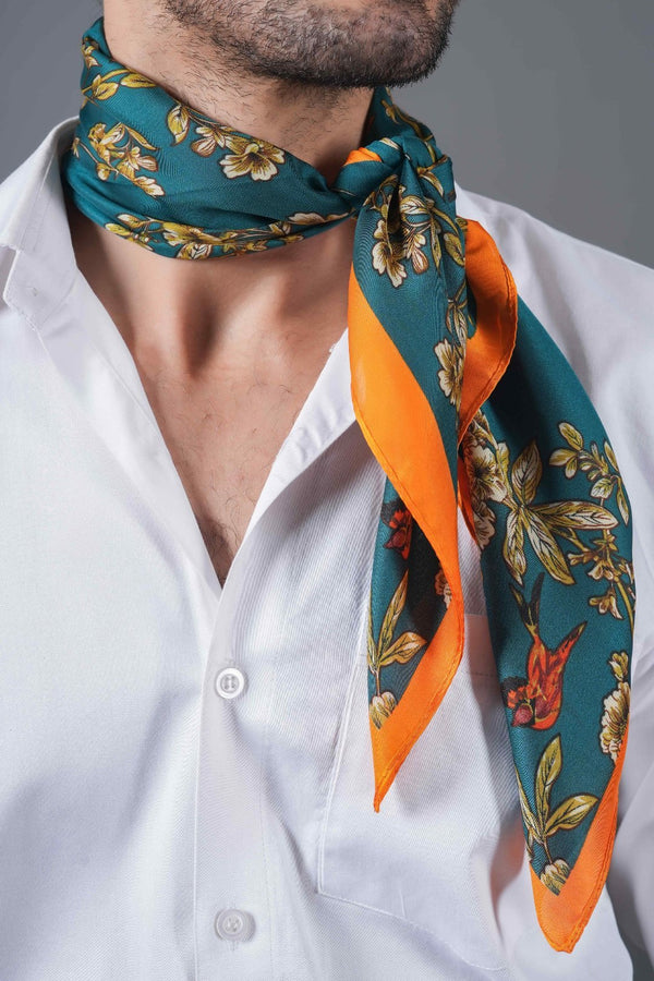 Green Floral Neckerchief - TOSSIDO