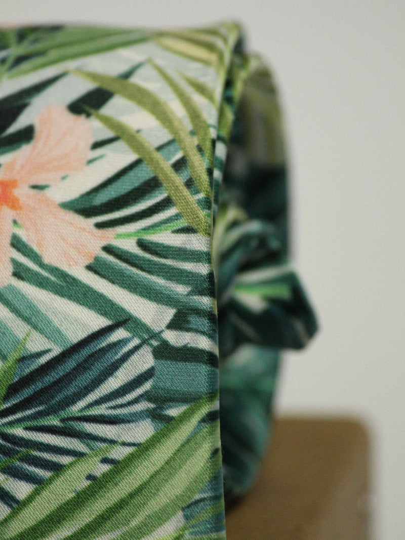 Green Floral Printed Necktie - TOSSIDO