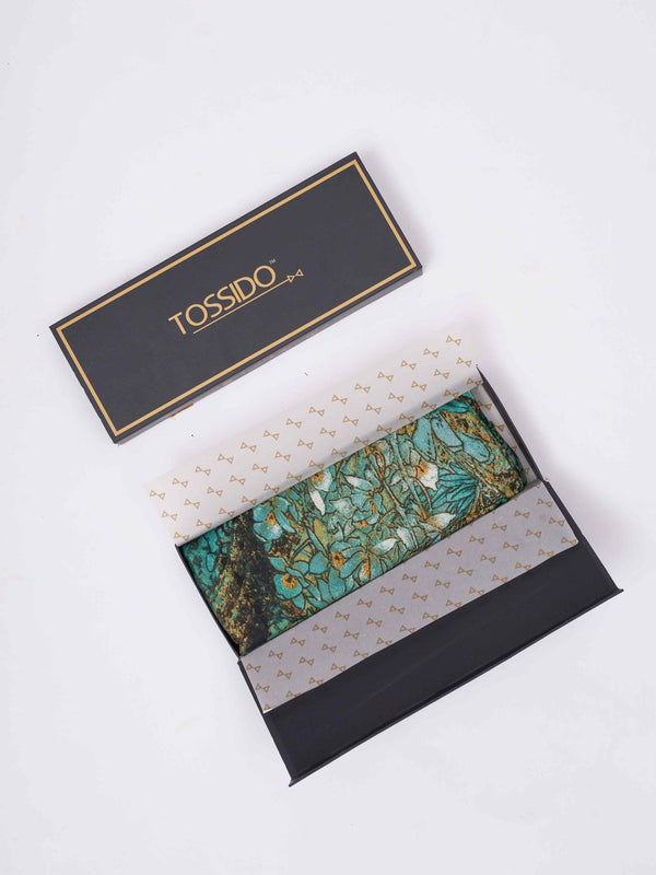 Green Floral Printed Stole - TOSSIDO