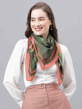 Green Floral Scarf & Scarf Bag Set - TOSSIDO