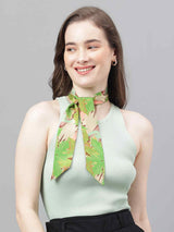 Green Floral Scarf & Scarf Bag Set - TOSSIDO