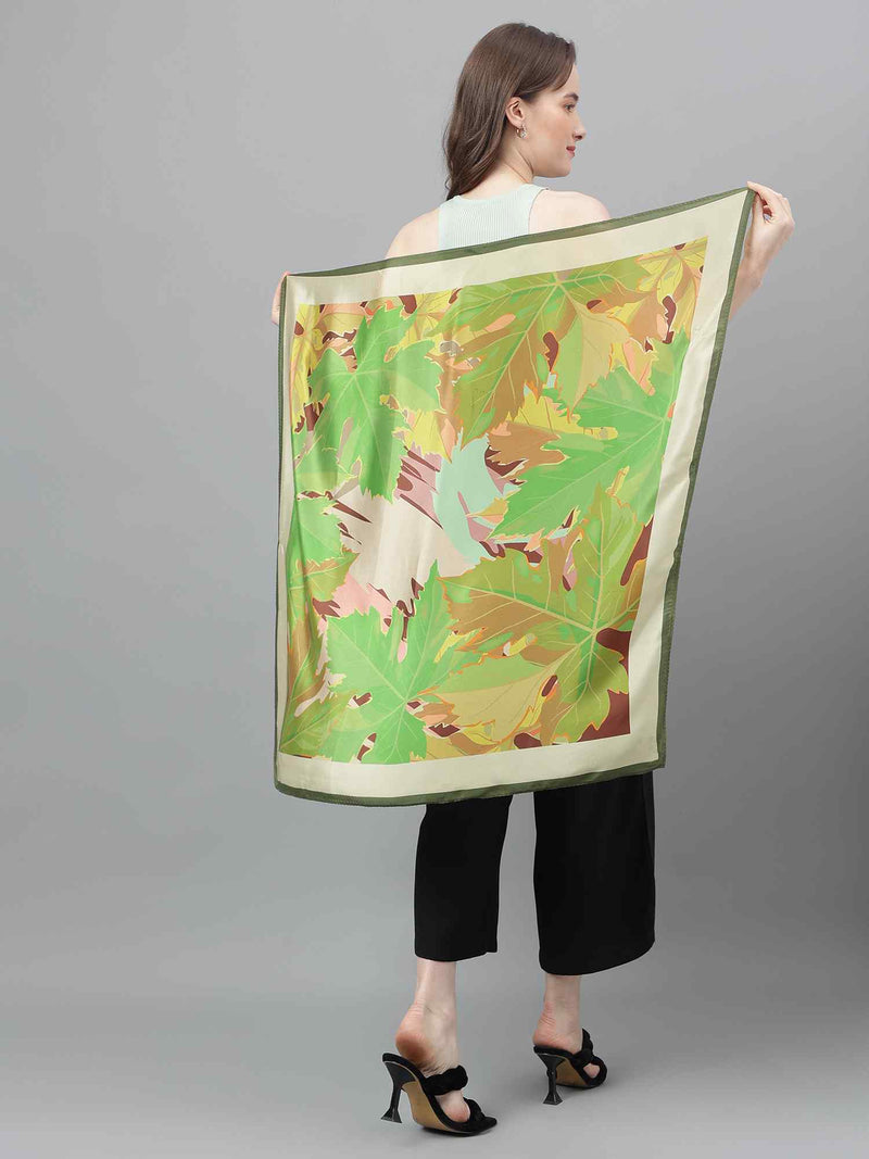 Green Floral Scarf & Scarf Bag Set - TOSSIDO
