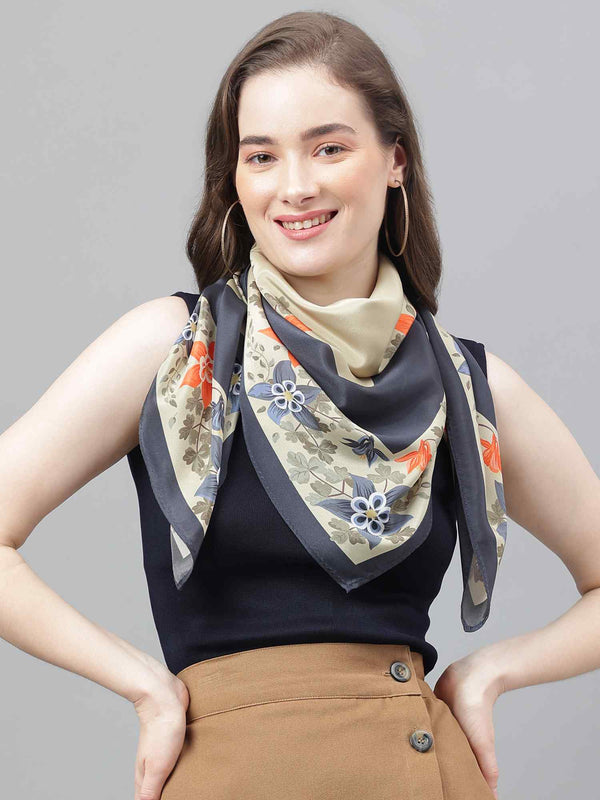 Green Floral Scarf & Scarf Bag Set - TOSSIDO