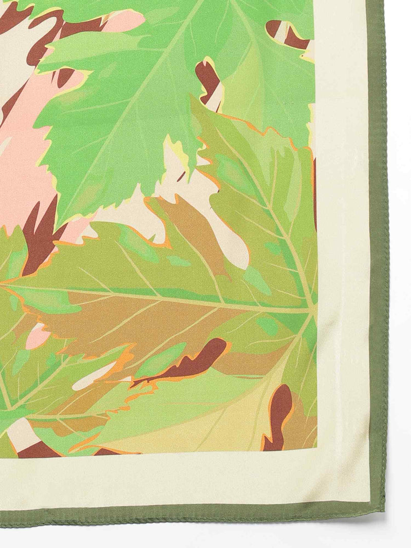 Green Floral Scarf & Scarf Bag Set - TOSSIDO