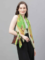 Green Floral Scarf & Scarf Bag Set - TOSSIDO