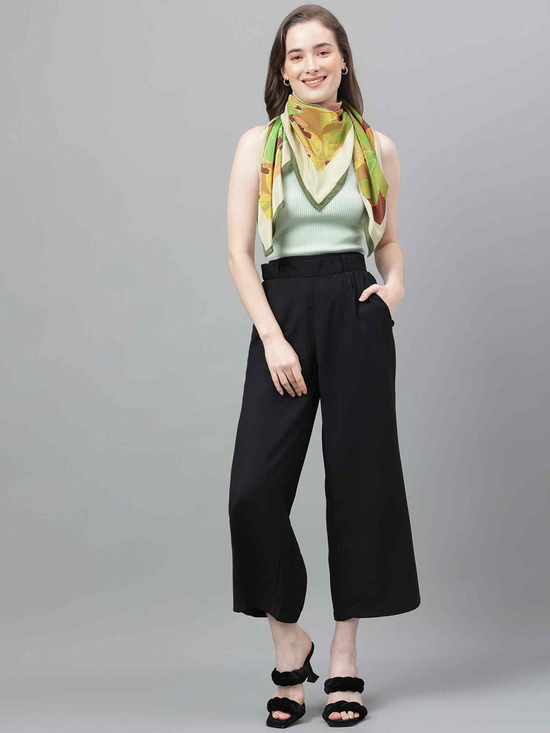 Green Floral Scarf & Scarf Bag Set - TOSSIDO