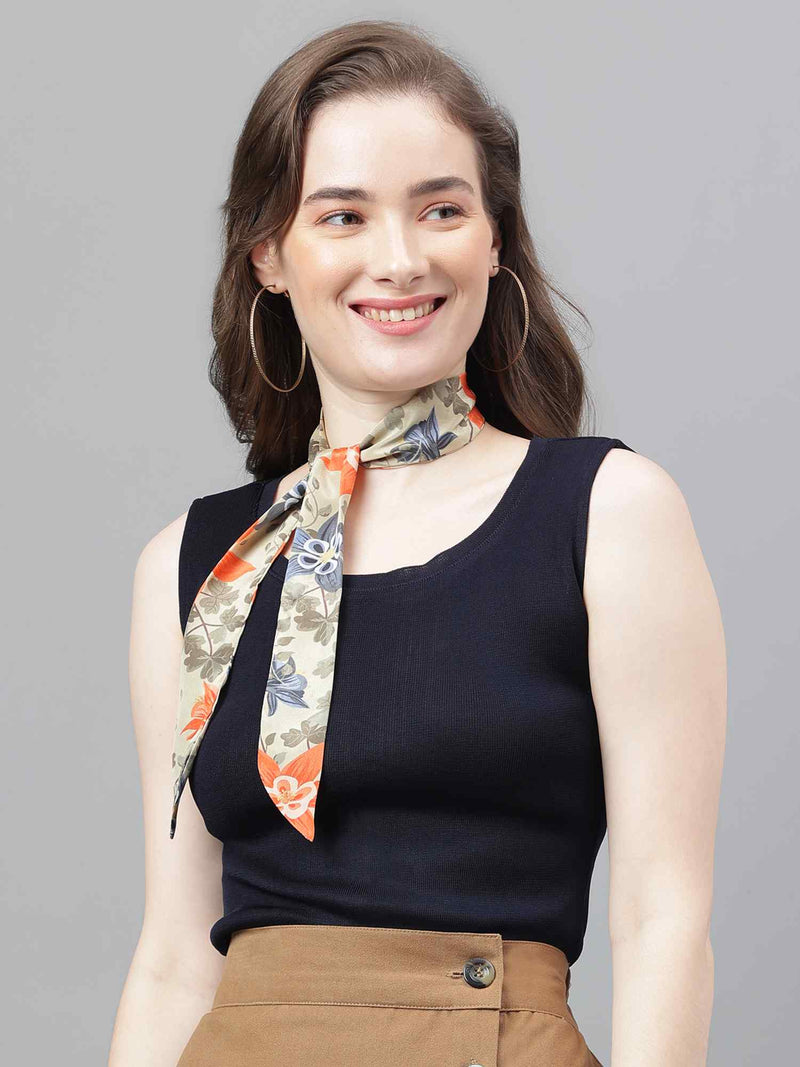 Green Floral Scarf & Scarf Bag Set - TOSSIDO