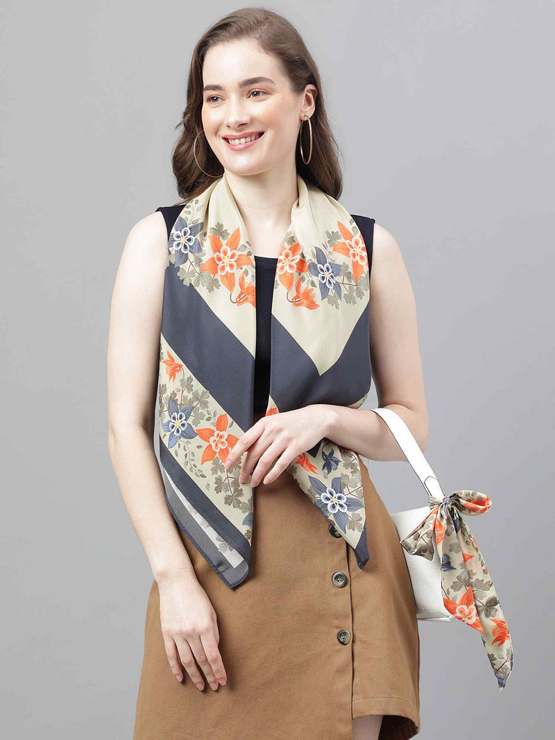 Green Floral Scarf & Scarf Bag Set - TOSSIDO