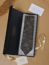 Green Florals Teflon Silk Necktie - TOSSIDO