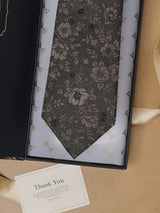 Green Florals Teflon Silk Necktie - TOSSIDO