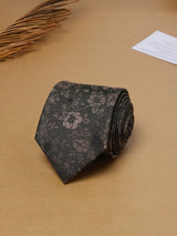 Green Florals Teflon Silk Necktie - TOSSIDO