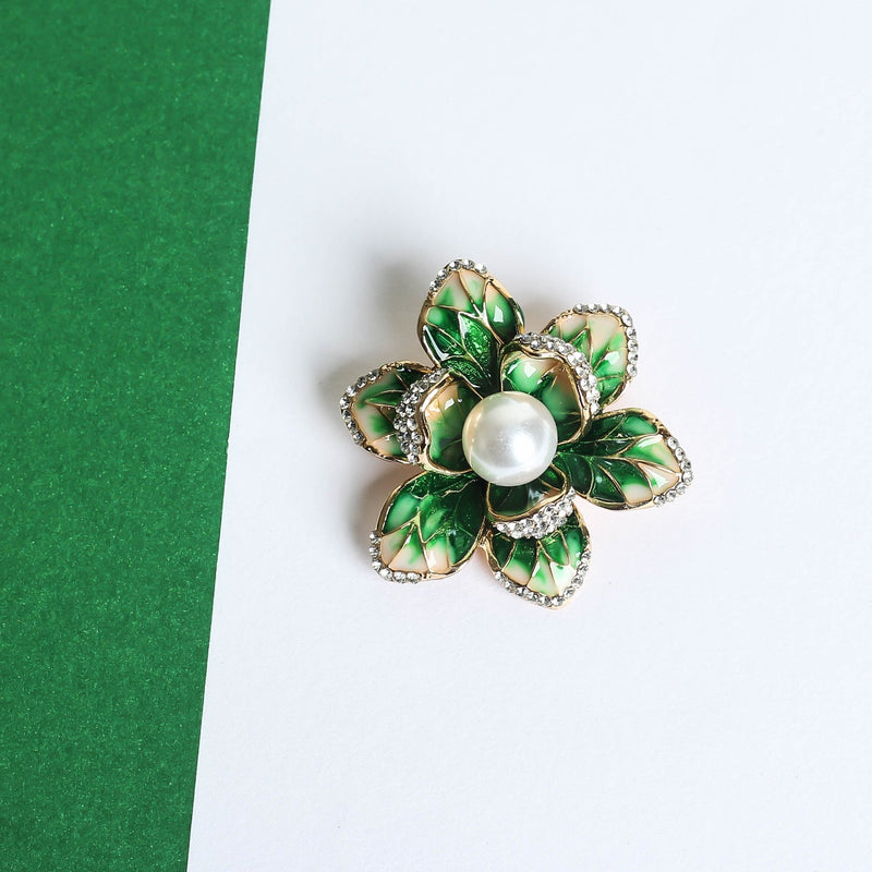 Green Flower Brooch - TOSSIDO