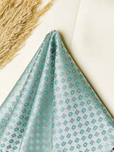 Green Geometric Jacquard Pocket Square - TOSSIDO