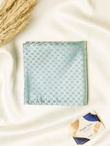 Green Geometric Jacquard Pocket Square - TOSSIDO