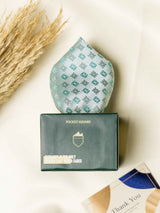 Green Geometric Jacquard Pocket Square - TOSSIDO