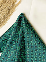 Green Geometric Jacquard Pocket Square - TOSSIDO
