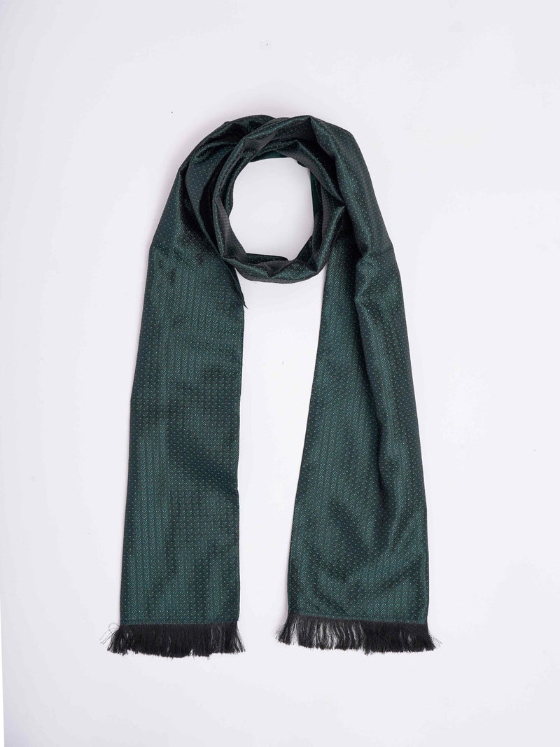 Green Geometric Reversible Stole & Pocket Square Set - TOSSIDO